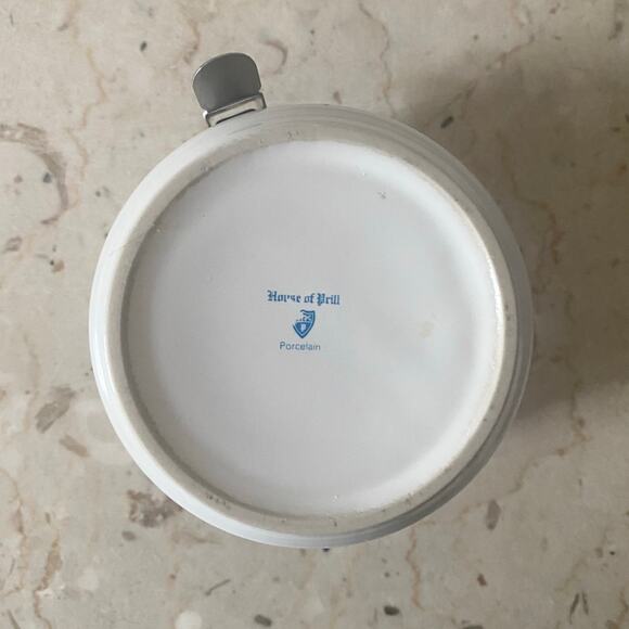 House Of Prill Lidded Canister Porcelain Poppy Flowers Stainless Latch Cottage - Picture 3 of 6